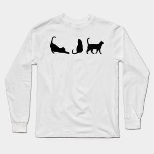 Trio Black Cats Long Sleeve T-Shirt